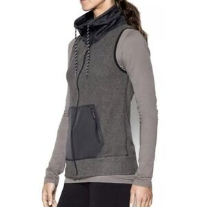Under Armour UA Survivor Hybrid Full Zip Cold Gear Vest Gray Black Womens Medium